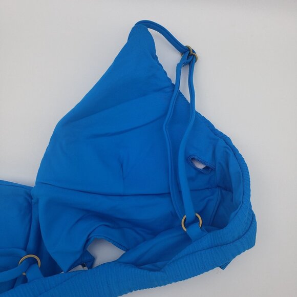 L*Space LSPACE Pointelle Rib Winnie Bikini Top Women Sz Small Electric Blue NWT - Picture 11 of 12